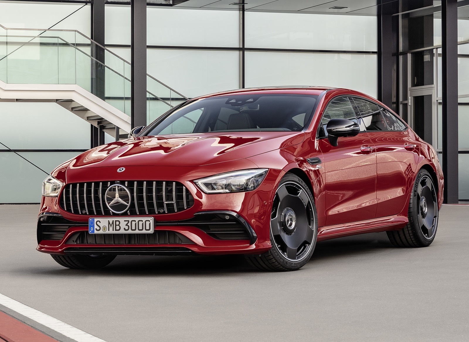 2019 Mercedes-AMG GT 43 4MATIC+ 4-Door Coupé (Color: Jupiter Red) Front Three-Quarter Wallpapers #5 of 16