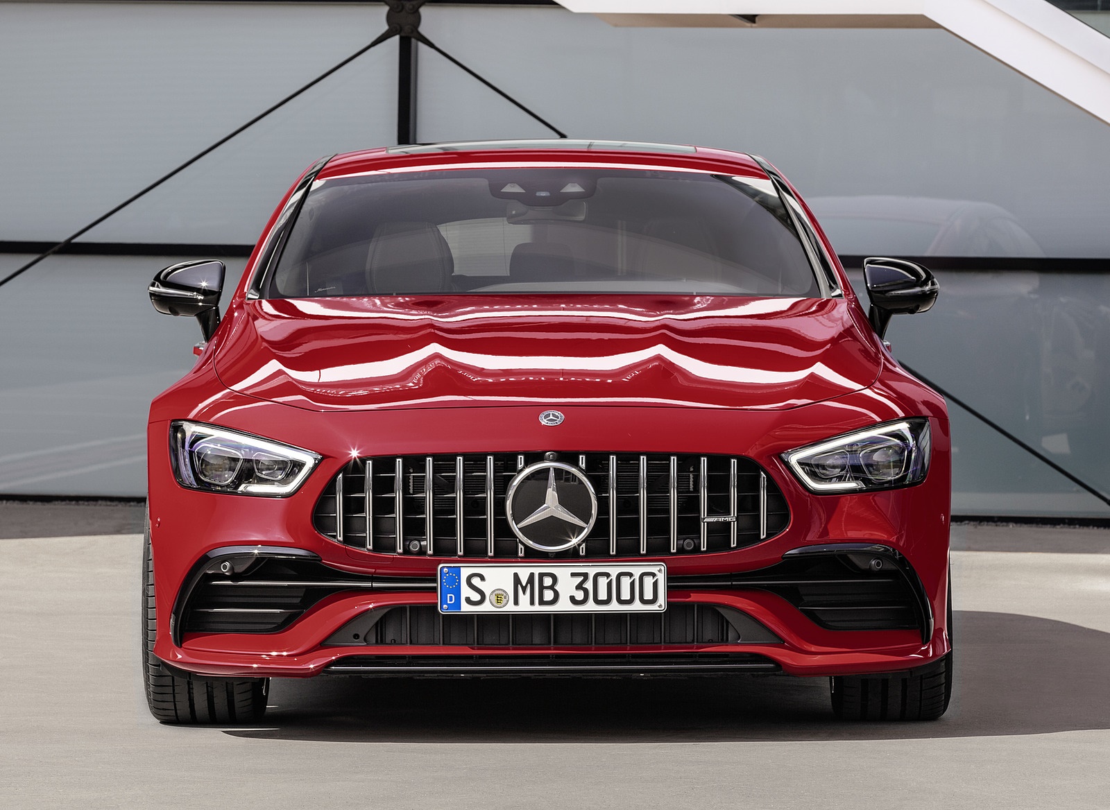 2019 Mercedes-AMG GT 43 4MATIC+ 4-Door Coupé (Color: Jupiter Red) Front Wallpapers (6)