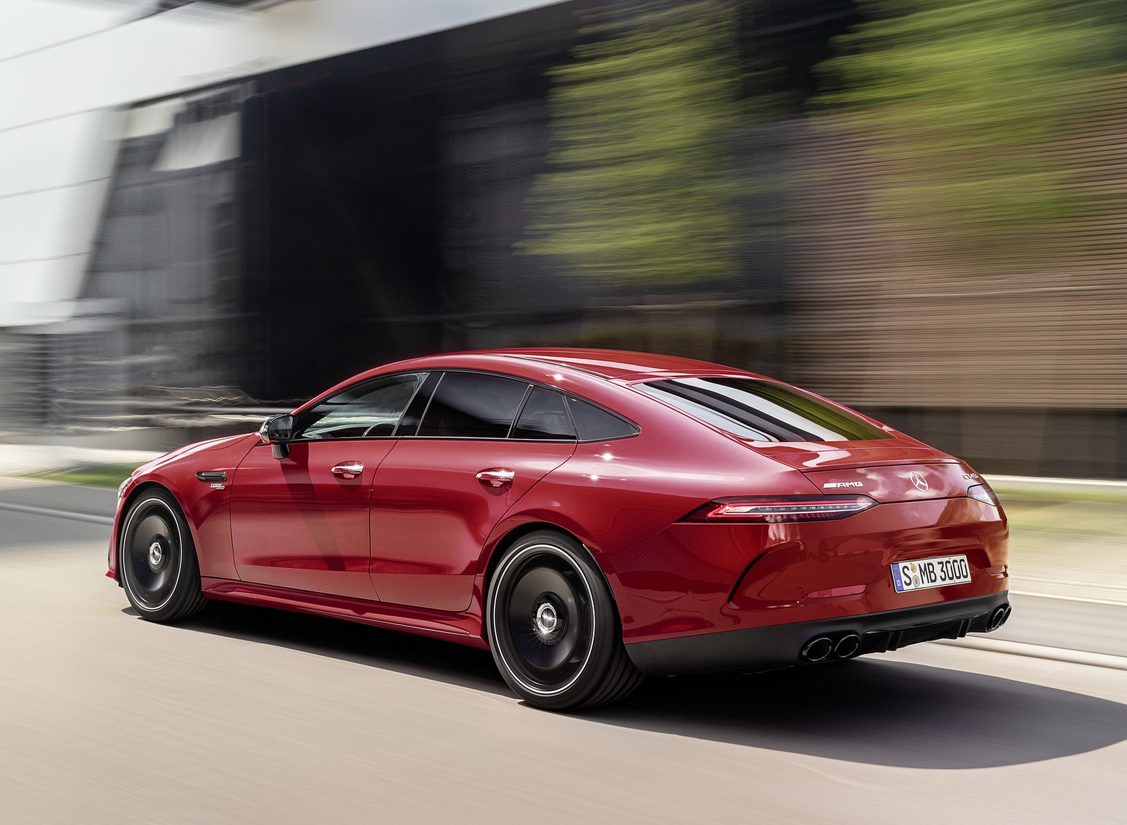 2019 Mercedes-AMG GT 43 4MATIC+ 4-Door Coupé (Color: Jupiter Red) Rear Three-Quarter Wallpapers #3 of 16