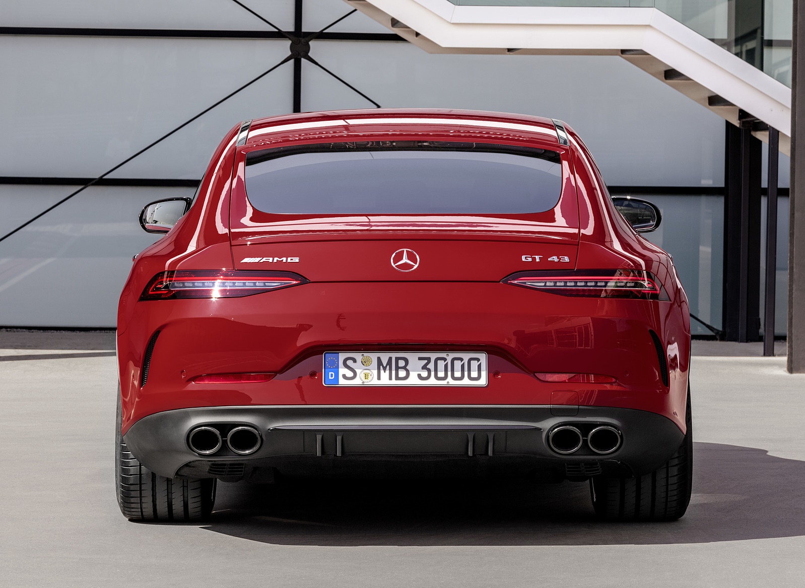 2019 Mercedes-AMG GT 43 4MATIC+ 4-Door Coupé (Color: Jupiter Red) Rear Wallpapers (8)