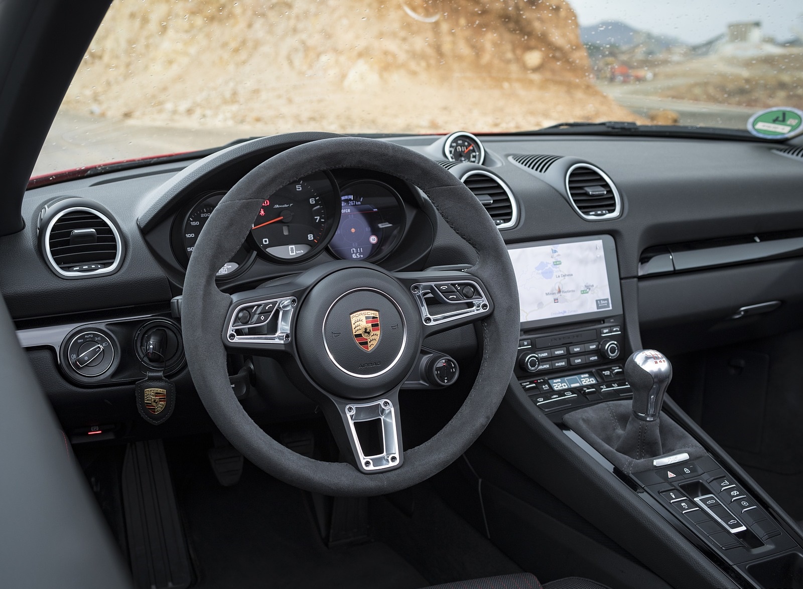 2019 Porsche 718 Boxster T (Color: Guards Red) Interior Steering Wheel Wallpapers #24 of 133