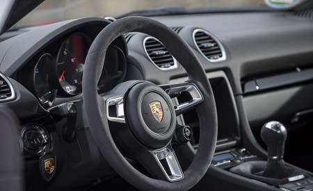 2019 Porsche 718 Cayman T (Color: Guards Red) Interior Steering Wheel Wallpapers 450x275 (51)