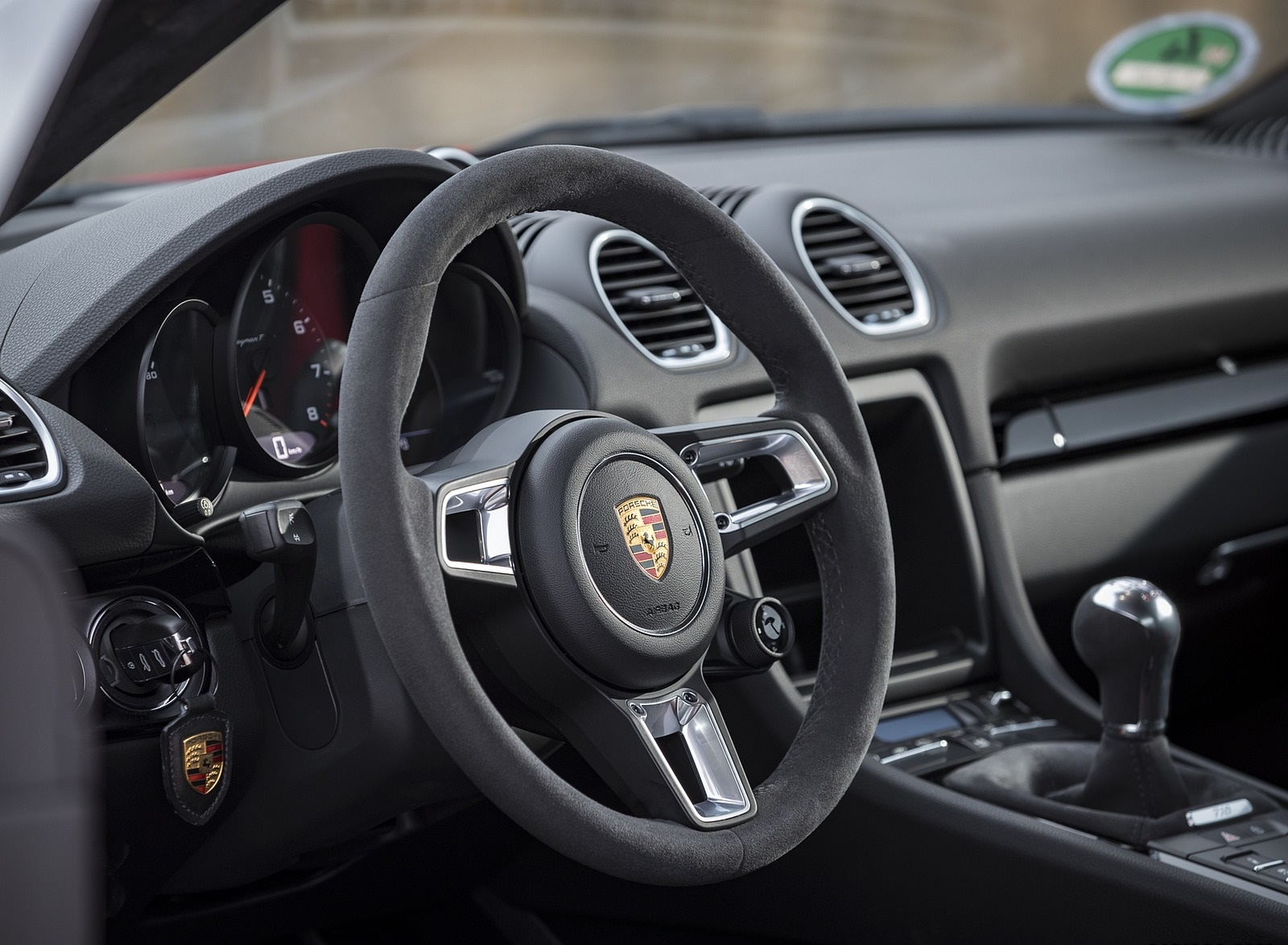 2019 Porsche 718 Cayman T (Color: Guards Red) Interior Steering Wheel Wallpapers #51 of 133