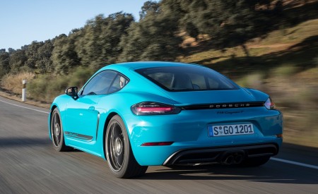 2019 Porsche 718 Cayman T (Color: Miami Blue) Rear Three-Quarter Wallpapers 450x275 (78)