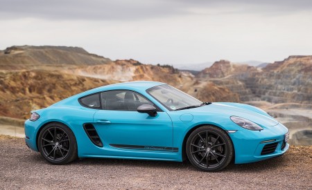 2019 Porsche 718 Cayman T (Color: Miami Blue) Side Wallpapers 450x275 (84)