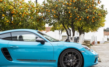 2019 Porsche 718 Cayman T (Color: Miami Blue) Side Wallpapers 450x275 (83)
