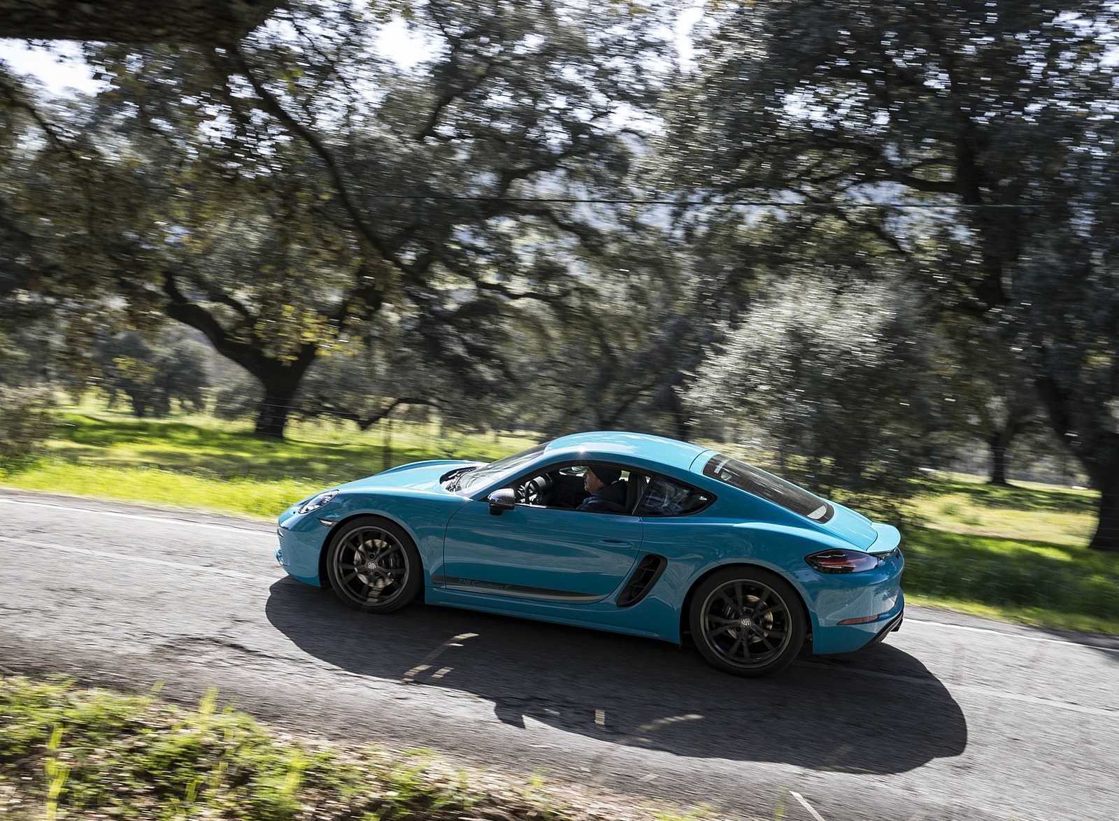 2019 Porsche 718 Cayman T (Color: Miami Blue) Side Wallpapers #81 of 133