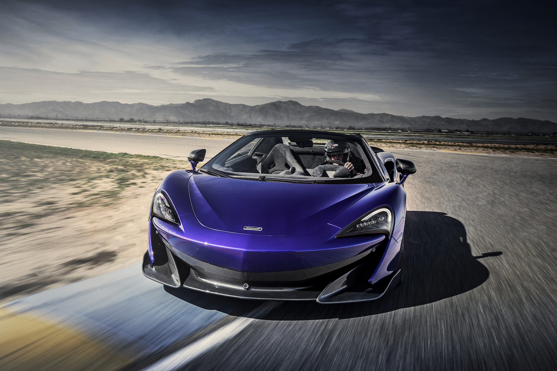 2020 McLaren 600LT Spider (Color: Lantana Purple) Front Wallpapers (1)