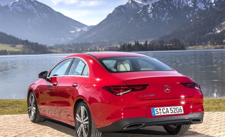 2020 Mercedes-Benz CLA 200 Coupe (Color: Jupiter Red) Rear Three-Quarter Wallpapers 450x275 (29)