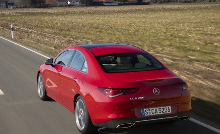 2020 Mercedes-Benz CLA 200 Coupe (Color: Jupiter Red) Rear Three-Quarter Wallpapers 450x275 (18)