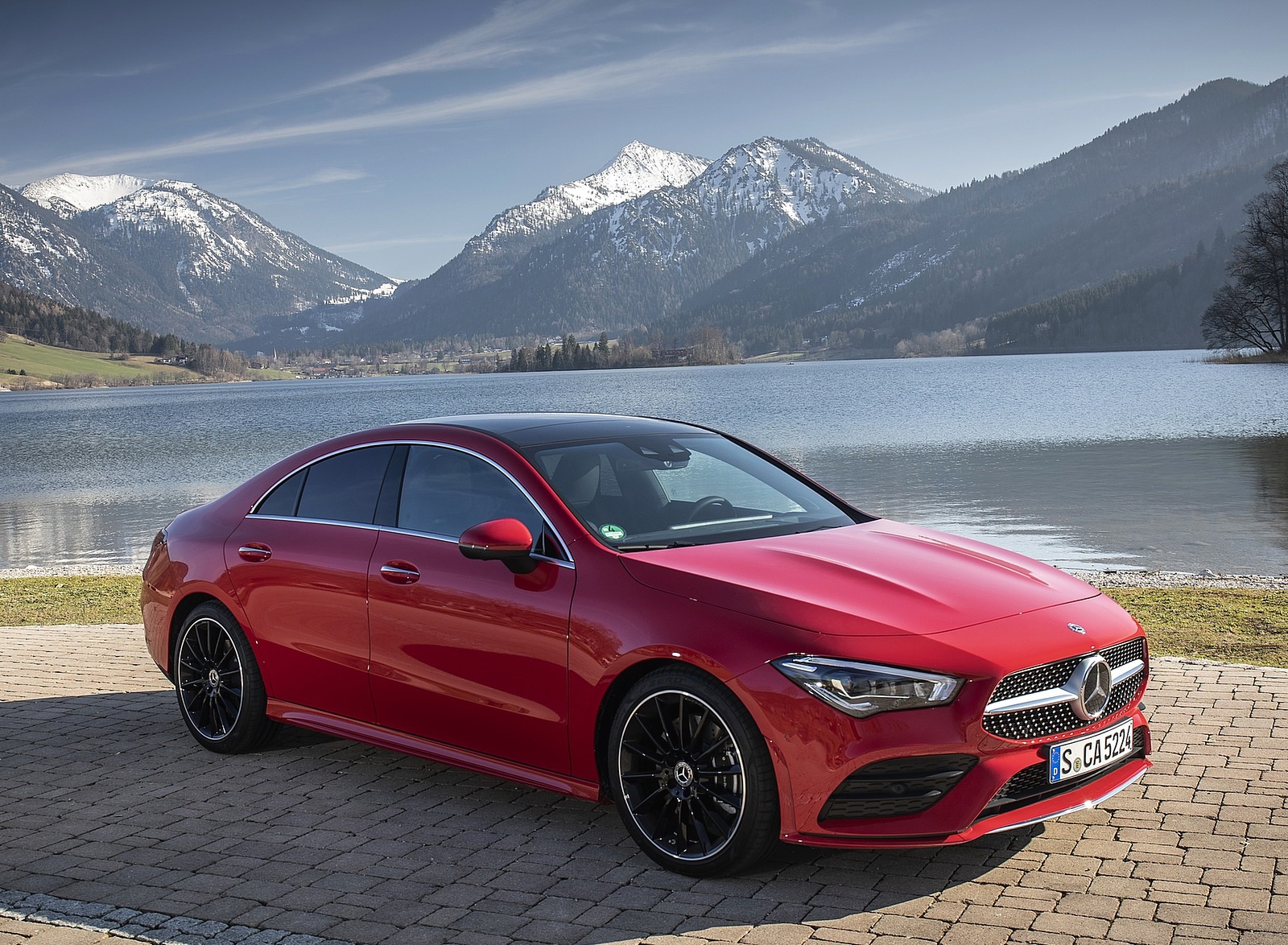 2020 Mercedes-Benz CLA 250 4MATIC Coupe AMG Line (Color: Jupiter Red) Front Three-Quarter Wallpapers (9)