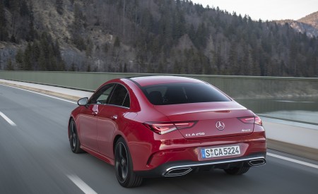 2020 Mercedes-Benz CLA 250 4MATIC Coupe AMG Line (Color: Jupiter Red) Rear Three-Quarter Wallpapers 450x275 (5)