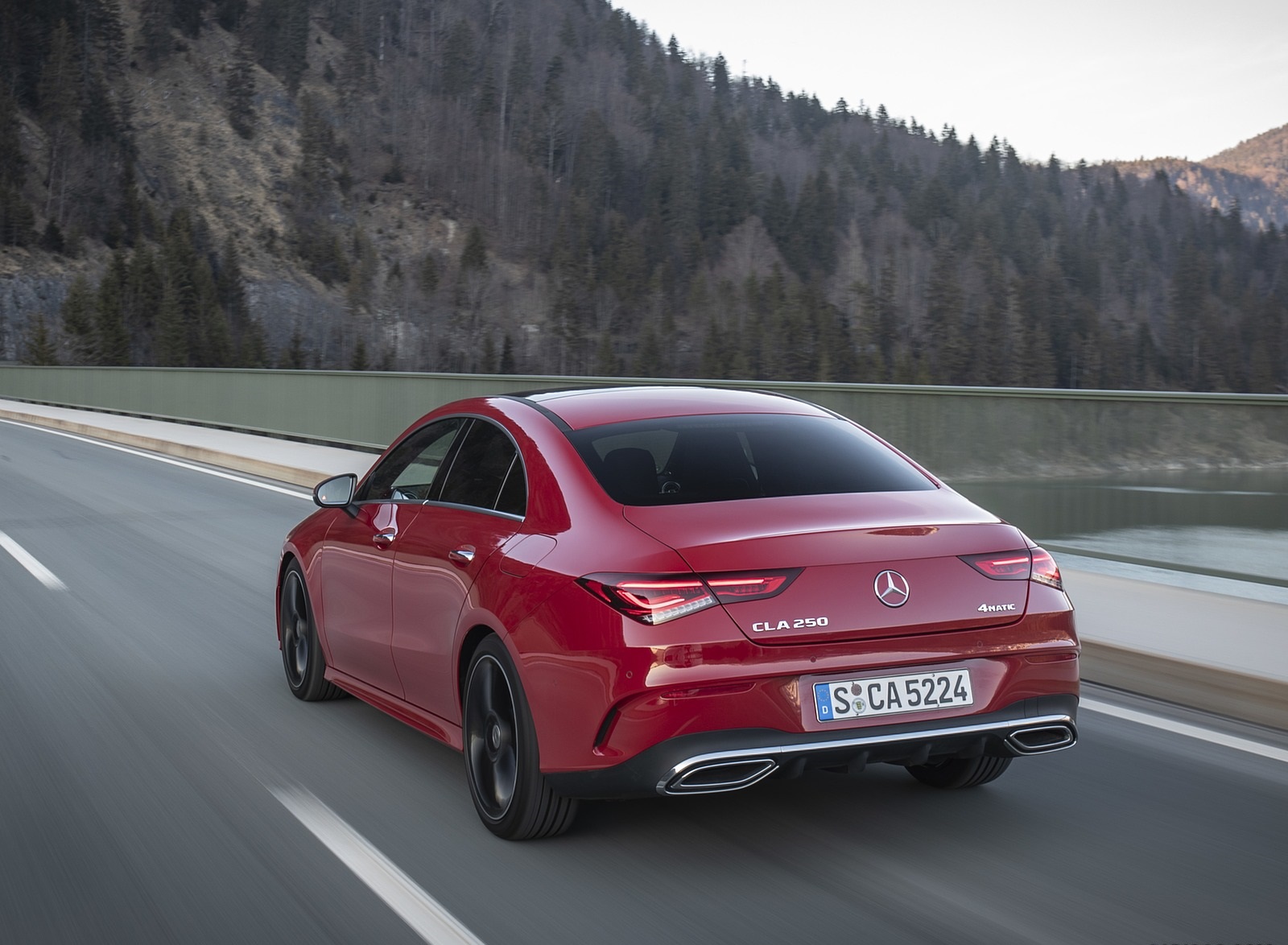 2020 Mercedes-Benz CLA 250 4MATIC Coupe AMG Line (Color: Jupiter Red) Rear Three-Quarter Wallpapers (5)