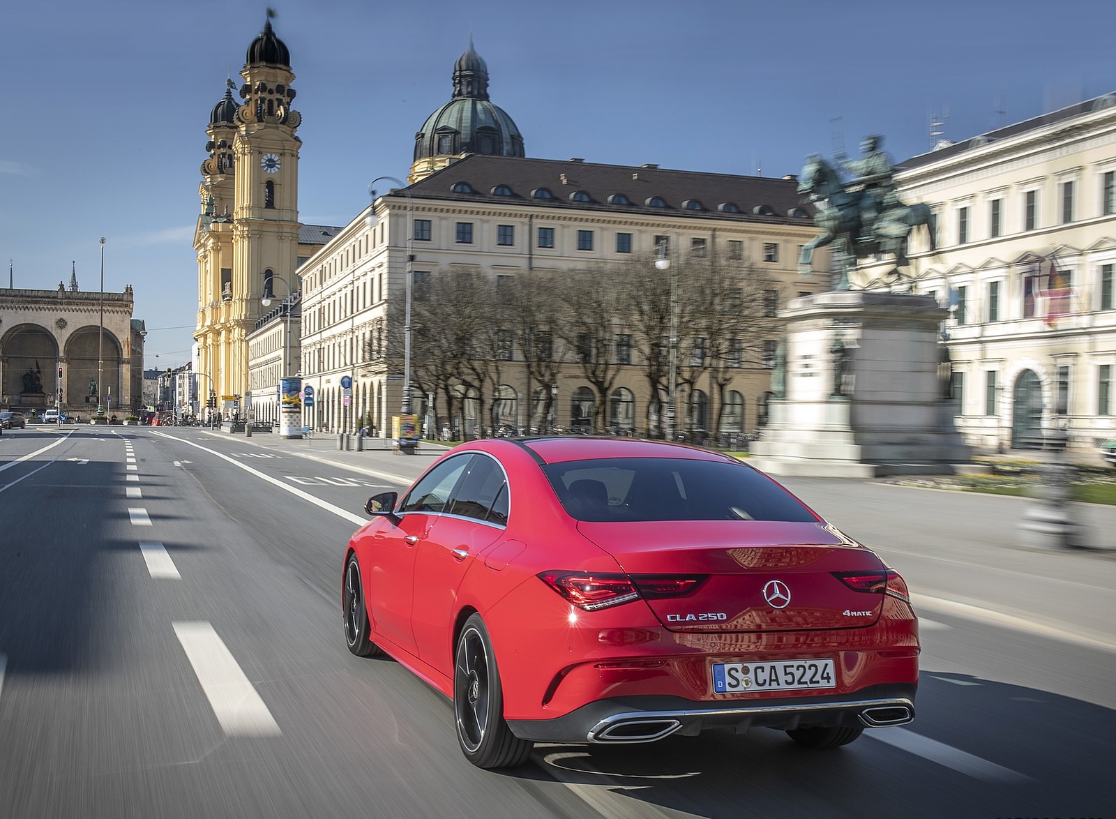 2020 Mercedes-Benz CLA 250 4MATIC Coupe AMG Line (Color: Jupiter Red) Rear Three-Quarter Wallpapers (6)