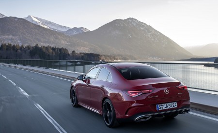 2020 Mercedes-Benz CLA 250 4MATIC Coupe AMG Line (Color: Jupiter Red) Rear Three-Quarter Wallpapers 450x275 (7)