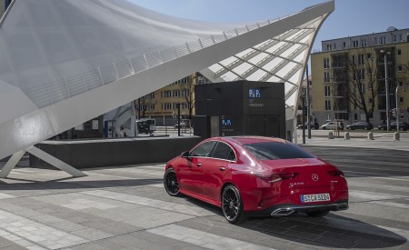 2020 Mercedes-Benz CLA 250 4MATIC Coupe AMG Line (Color: Jupiter Red) Rear Three-Quarter Wallpapers 450x275 (10)