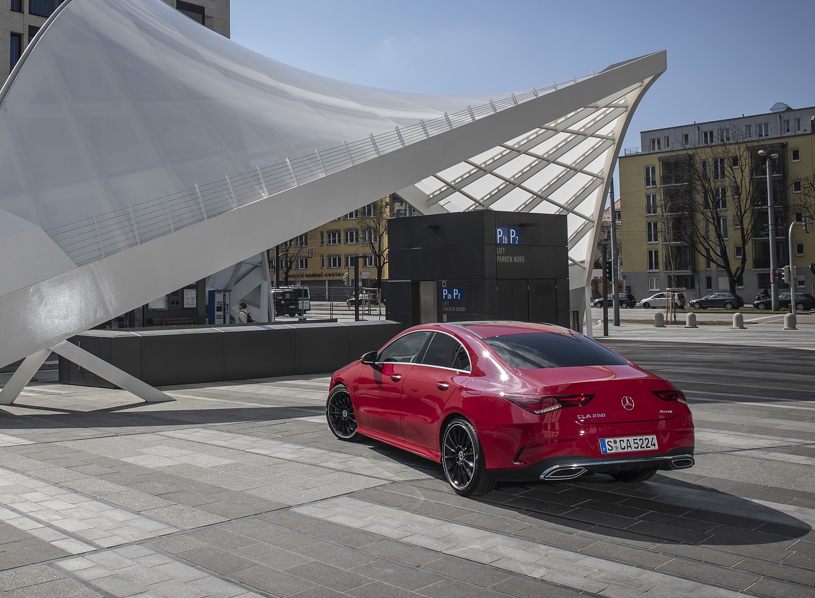 2020 Mercedes-Benz CLA 250 4MATIC Coupe AMG Line (Color: Jupiter Red) Rear Three-Quarter Wallpapers (10)