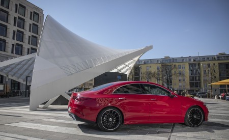 2020 Mercedes-Benz CLA 250 4MATIC Coupe AMG Line (Color: Jupiter Red) Side Wallpapers 450x275 (11)