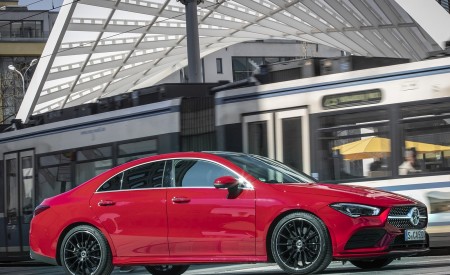 2020 Mercedes-Benz CLA 250 4MATIC Coupe AMG Line (Color: Jupiter Red) Side Wallpapers 450x275 (12)