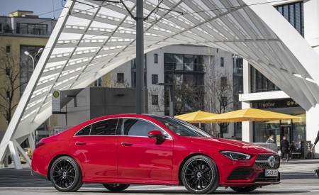 2020 Mercedes-Benz CLA 250 4MATIC Coupe AMG Line (Color: Jupiter Red) Side Wallpapers 450x275 (13)