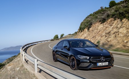 2020 Mercedes-Benz CLA 250 Coupe Edition Orange Art AMG Line (Color: Cosmos Black) Front Three-Quarter Wallpapers 450x275 (90)