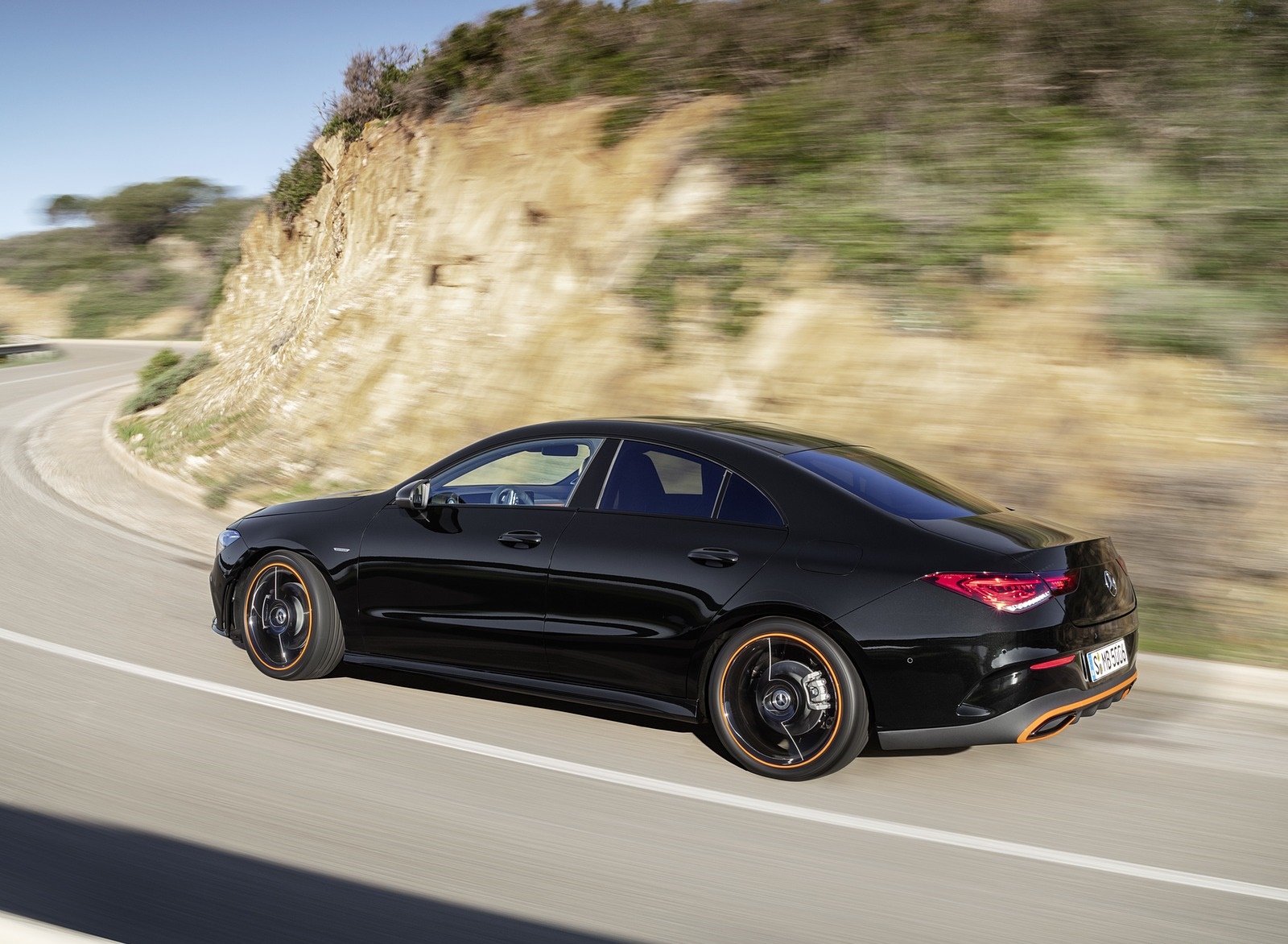 2020 Mercedes-Benz CLA 250 Coupe Edition Orange Art AMG Line (Color: Cosmos Black) Rear Three-Quarter Wallpapers #94 of 133