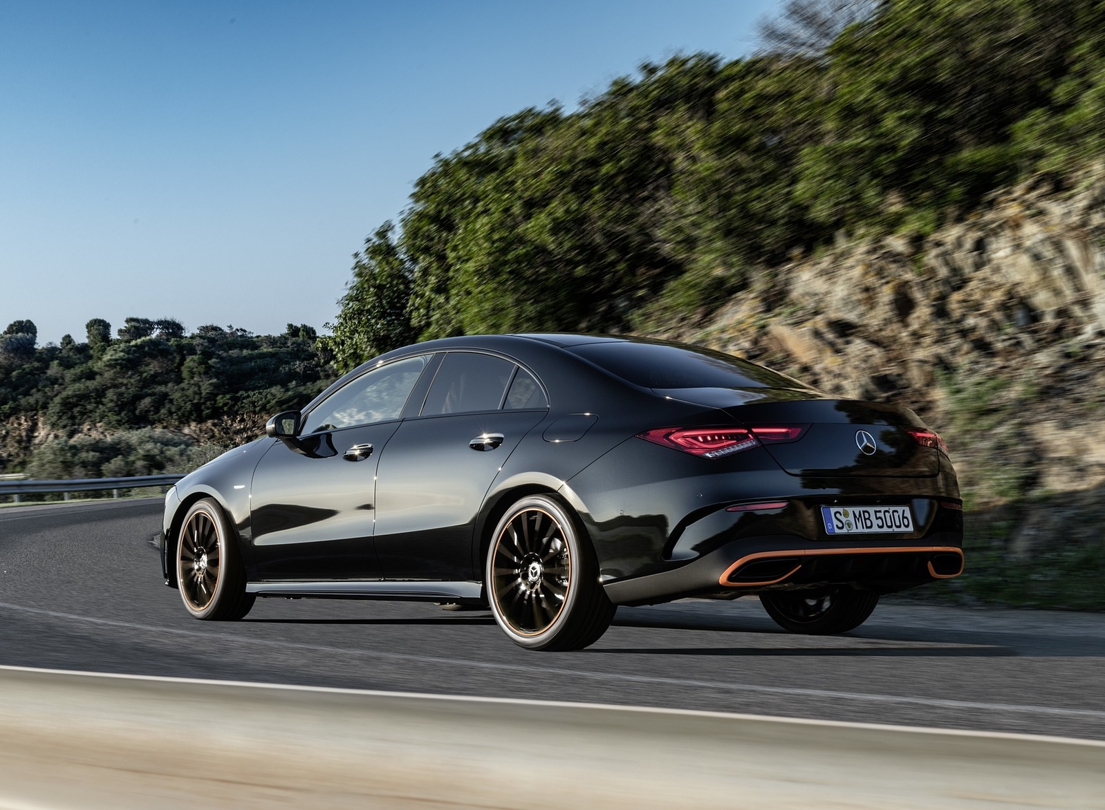 2020 Mercedes-Benz CLA 250 Coupe Edition Orange Art AMG Line (Color: Cosmos Black) Rear Three-Quarter Wallpapers #92 of 133