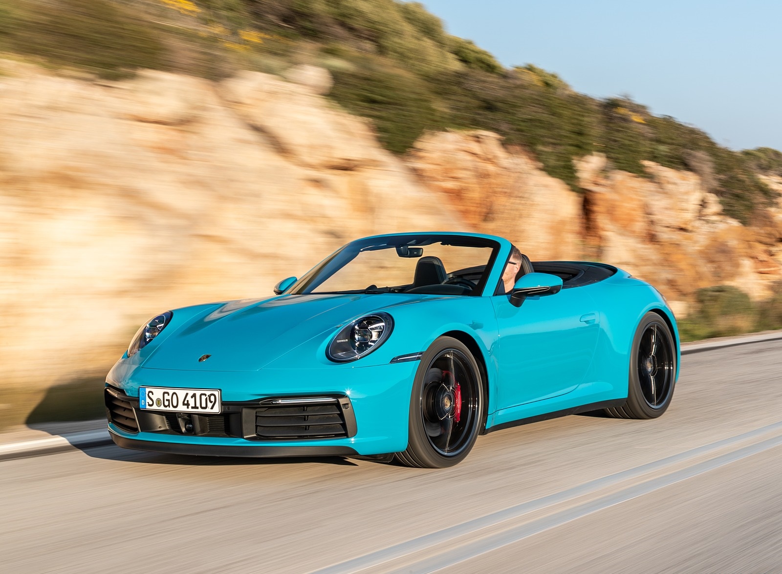 2020 Porsche 911 Carrera S Cabriolet (Color: Miami Blue) Front Three-Quarter Wallpapers #80 of 193