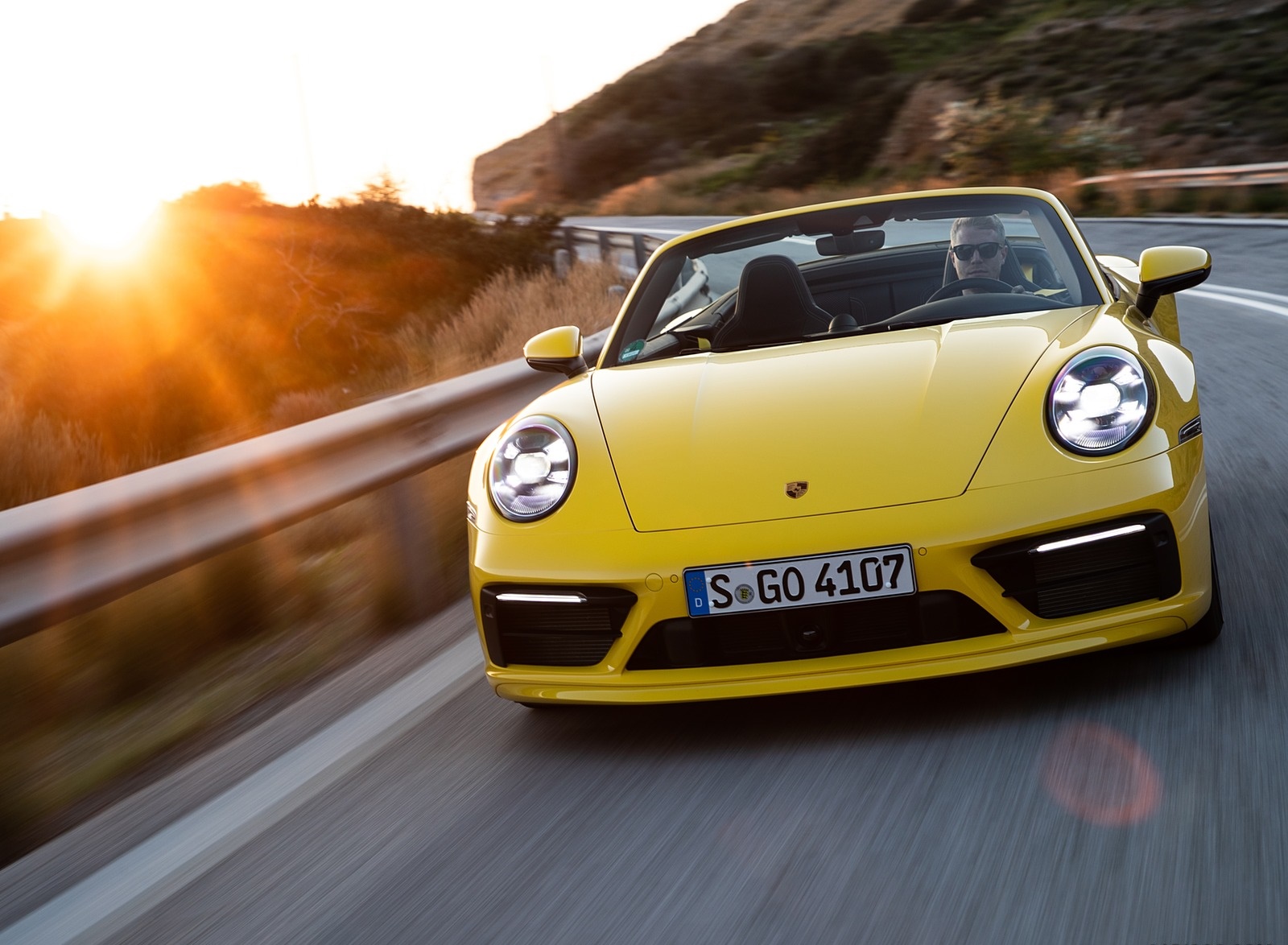 2020 Porsche 911 Carrera S Cabriolet (Color: Racing Yellow) Front Wallpapers #126 of 193