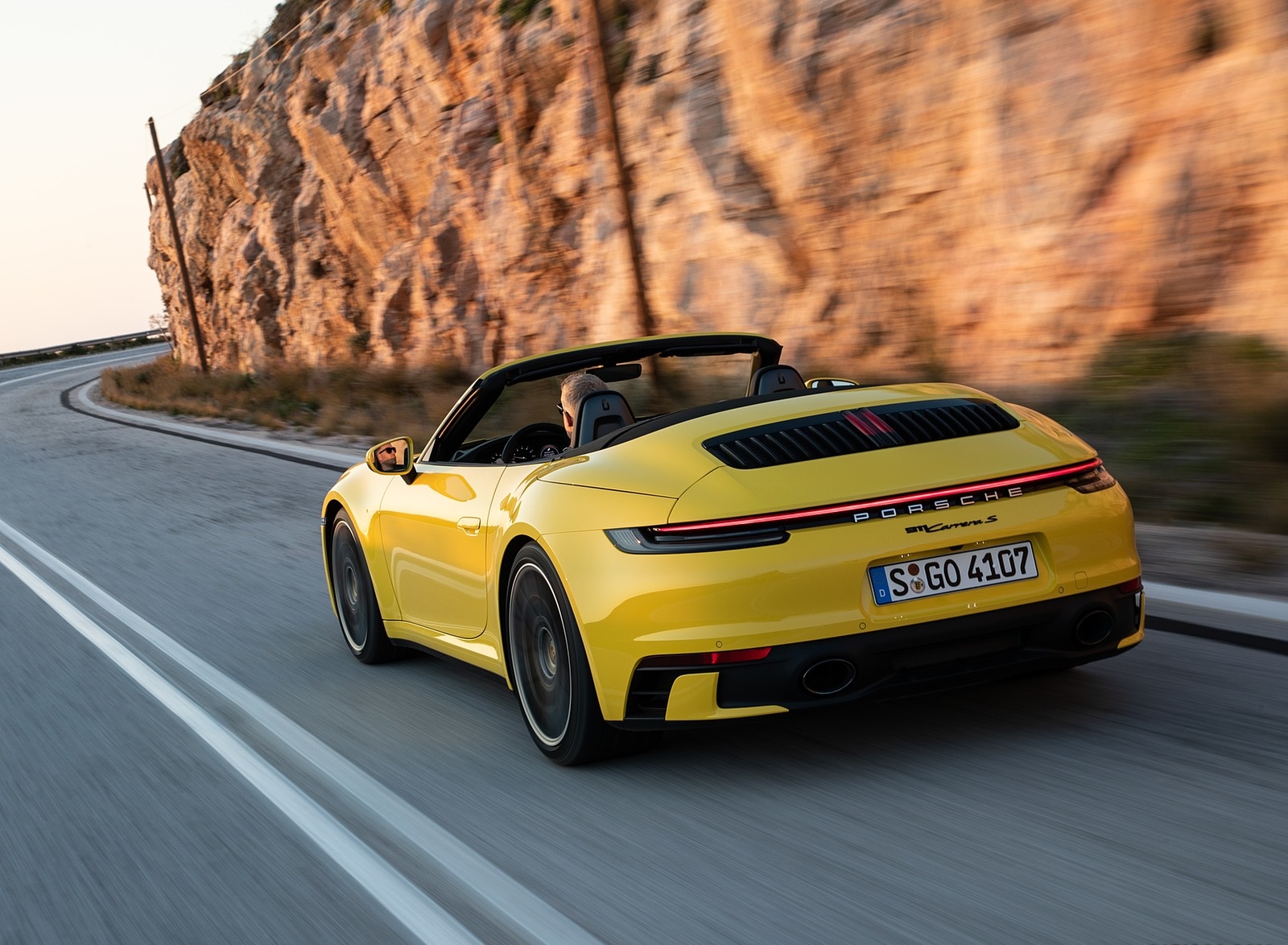 2020 Porsche 911 Carrera S Cabriolet (Color: Racing Yellow) Rear Three-Quarter Wallpapers #146 of 193