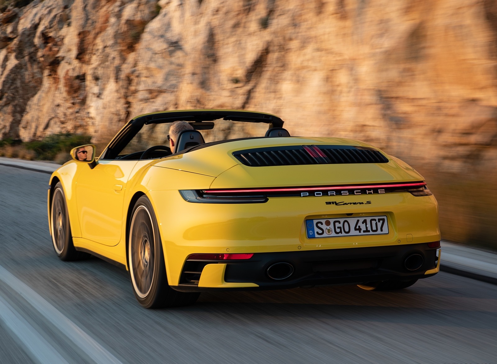 2020 Porsche 911 Carrera S Cabriolet (Color: Racing Yellow) Rear Three-Quarter Wallpapers #149 of 193