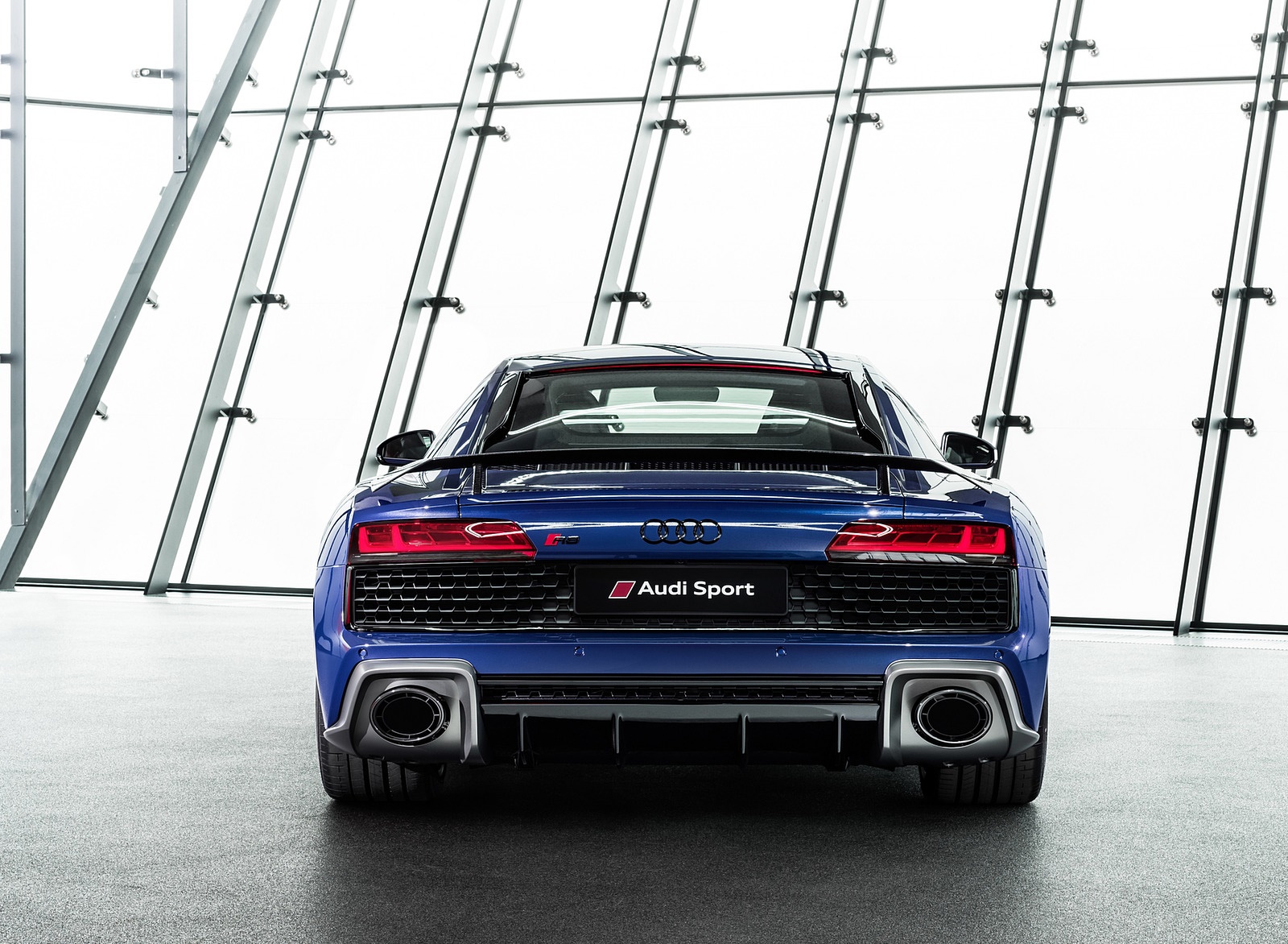 2019 Audi R8 (Color: Ascari Blue Metallic) Rear Wallpapers #41 of 59