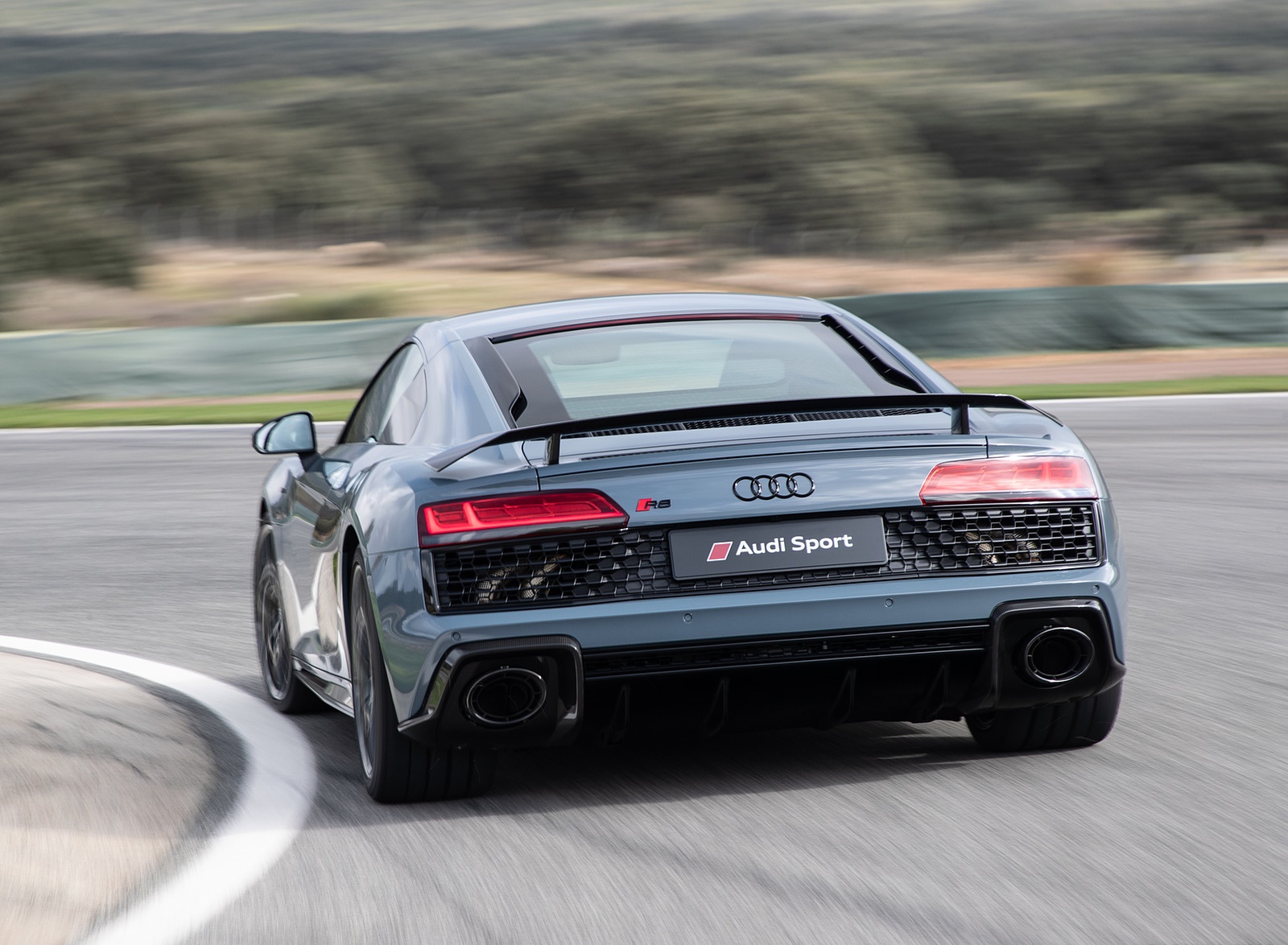 2019 Audi R8 V10 Coupe (Color: Kemora Gray Metallic) Rear Wallpapers #15 of 59