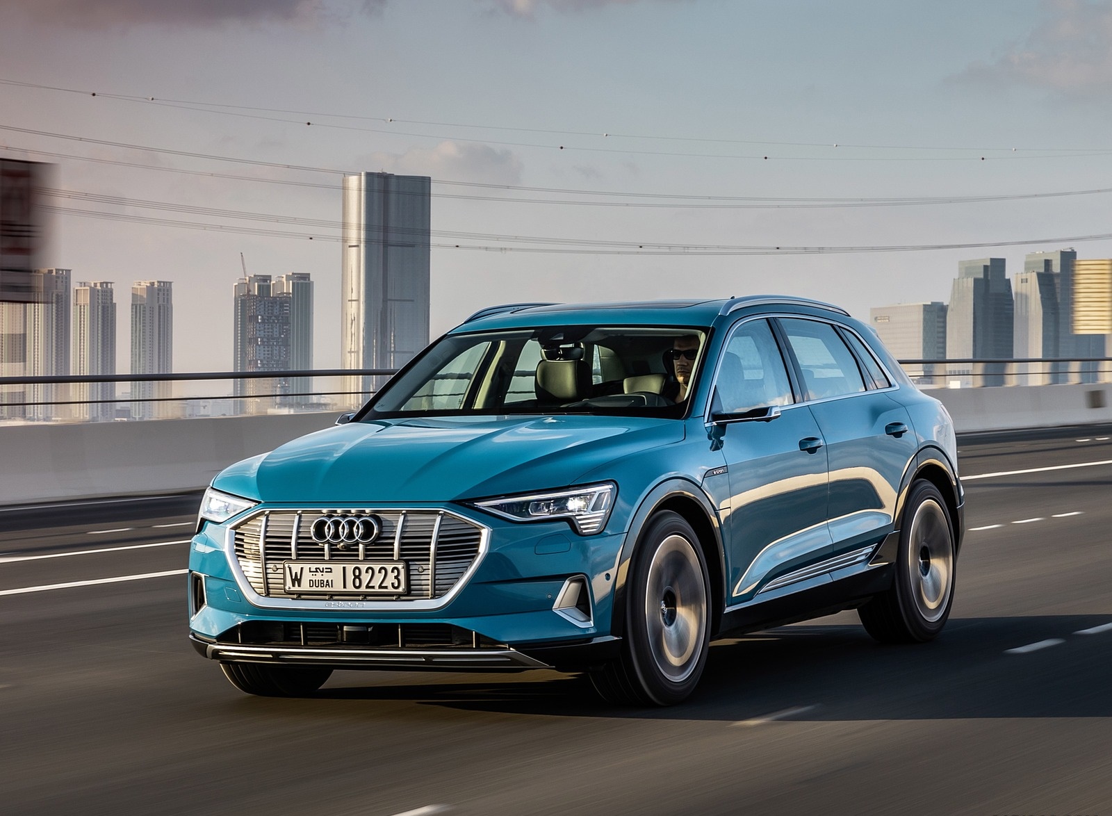 2019 Audi e-tron (Color: Antigua Blue) Front Three-Quarter Wallpapers #97 of 234