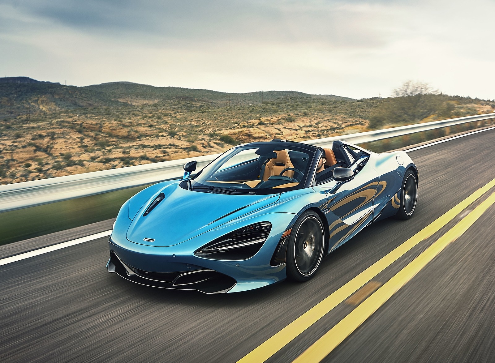 2019 McLaren 720S Spider (Color: Belize Blue) Front Three-Quarter Wallpapers #1 of 67