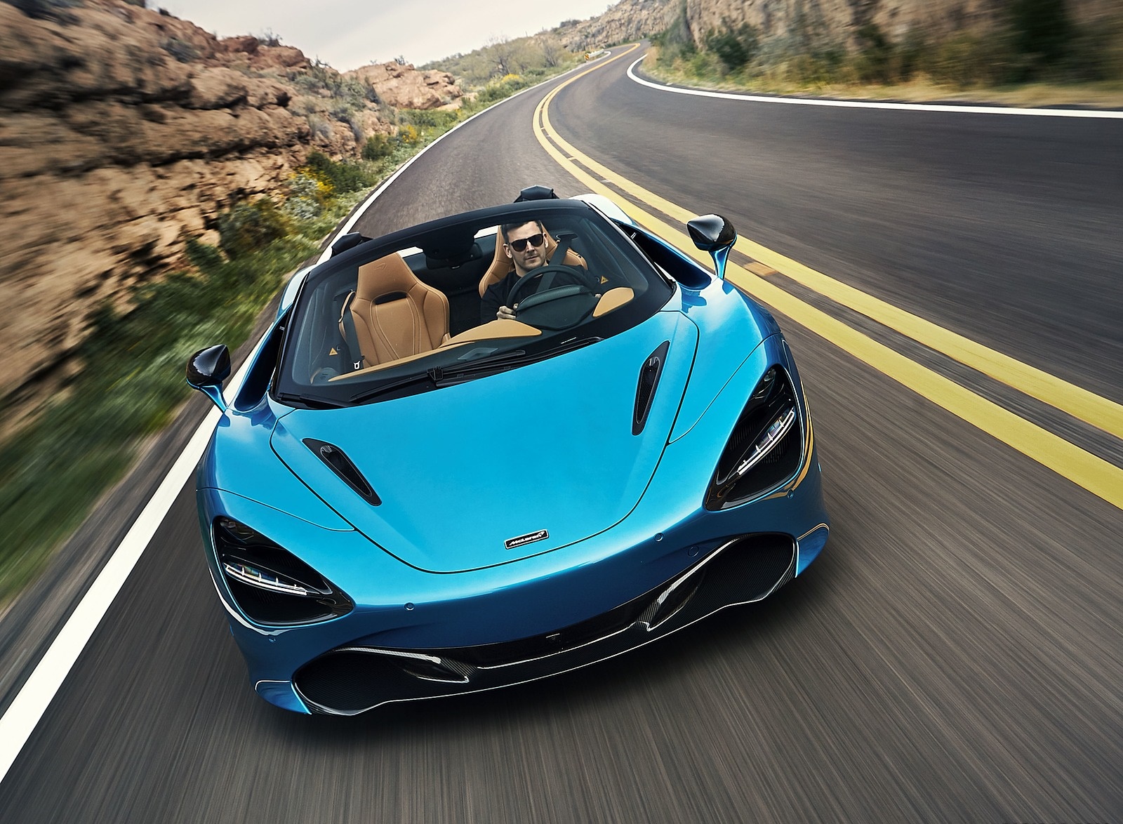 2019 McLaren 720S Spider (Color: Belize Blue) Front Wallpapers (2)