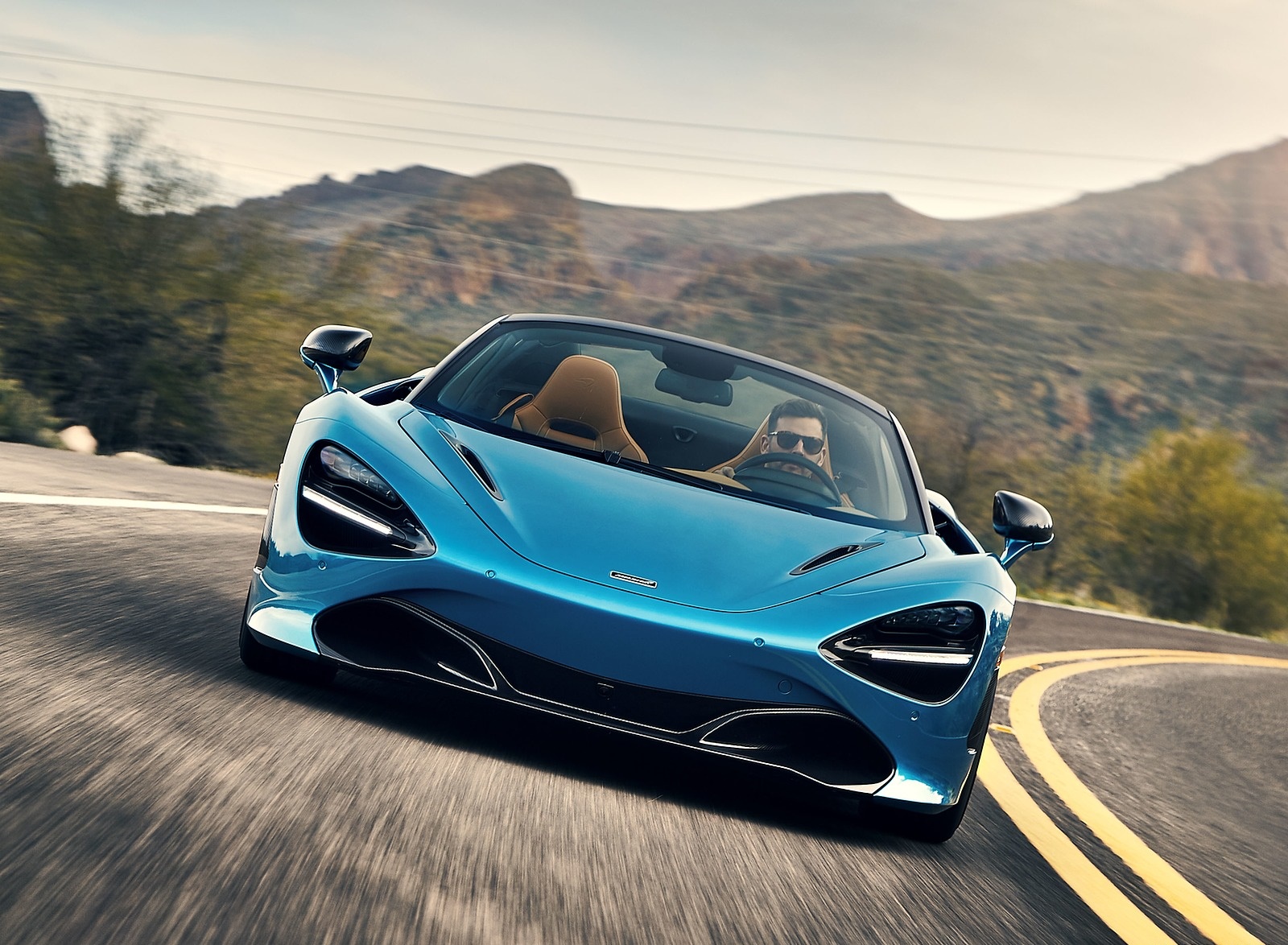 2019 McLaren 720S Spider (Color: Belize Blue) Front Wallpapers (3)