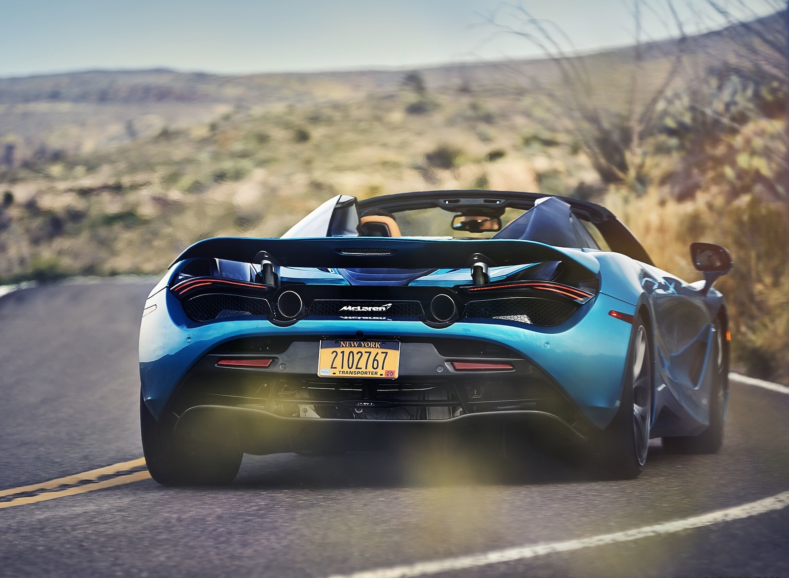 2019 Mclaren 720s Spider Color Belize Blue Rear Wallpapers 6 Newcarcars