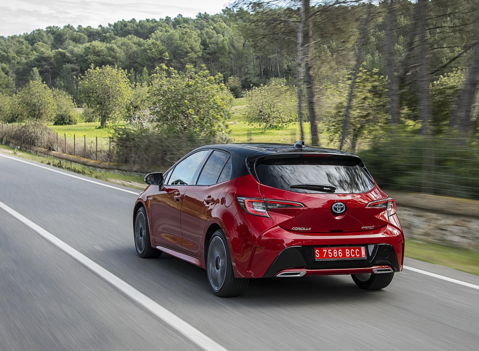 2019 Toyota Corolla Hatchback Hybrid 2.0L Red bitone (EU-Spec) Rear Wallpapers #17 of 81