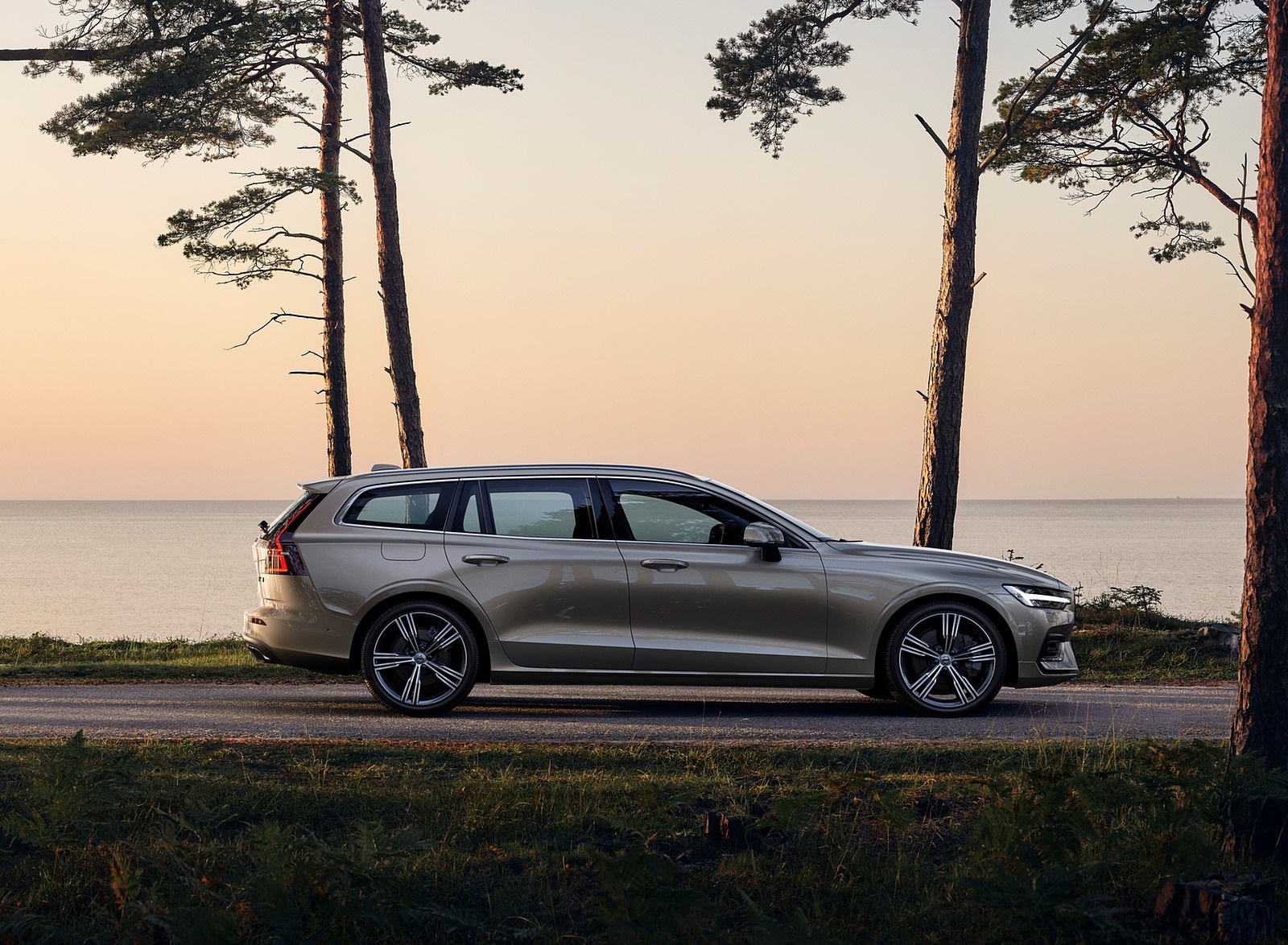 2019 Volvo V60 T6 AWD Inscription (Color: Pebble Grey Metallic) Side Wallpapers #26 of 140