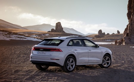 2019 Audi Q8 (Color: Glacier White) Rear Three-Quarter Wallpapers 450x275 (202)