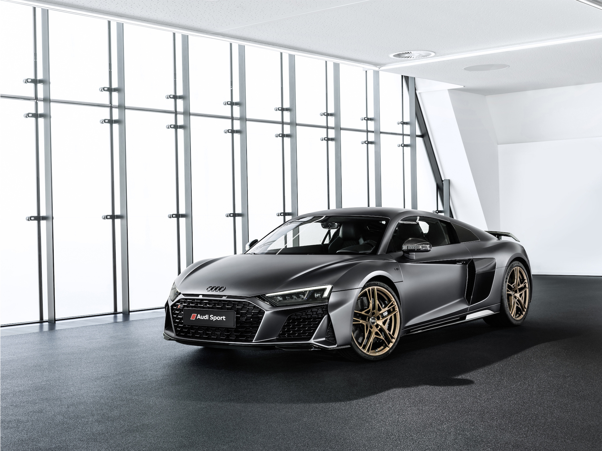 2019 Audi R8 V10 Decennium (Color: Daytona Gray Matt) Front Three-Quarter Wallpapers (1)