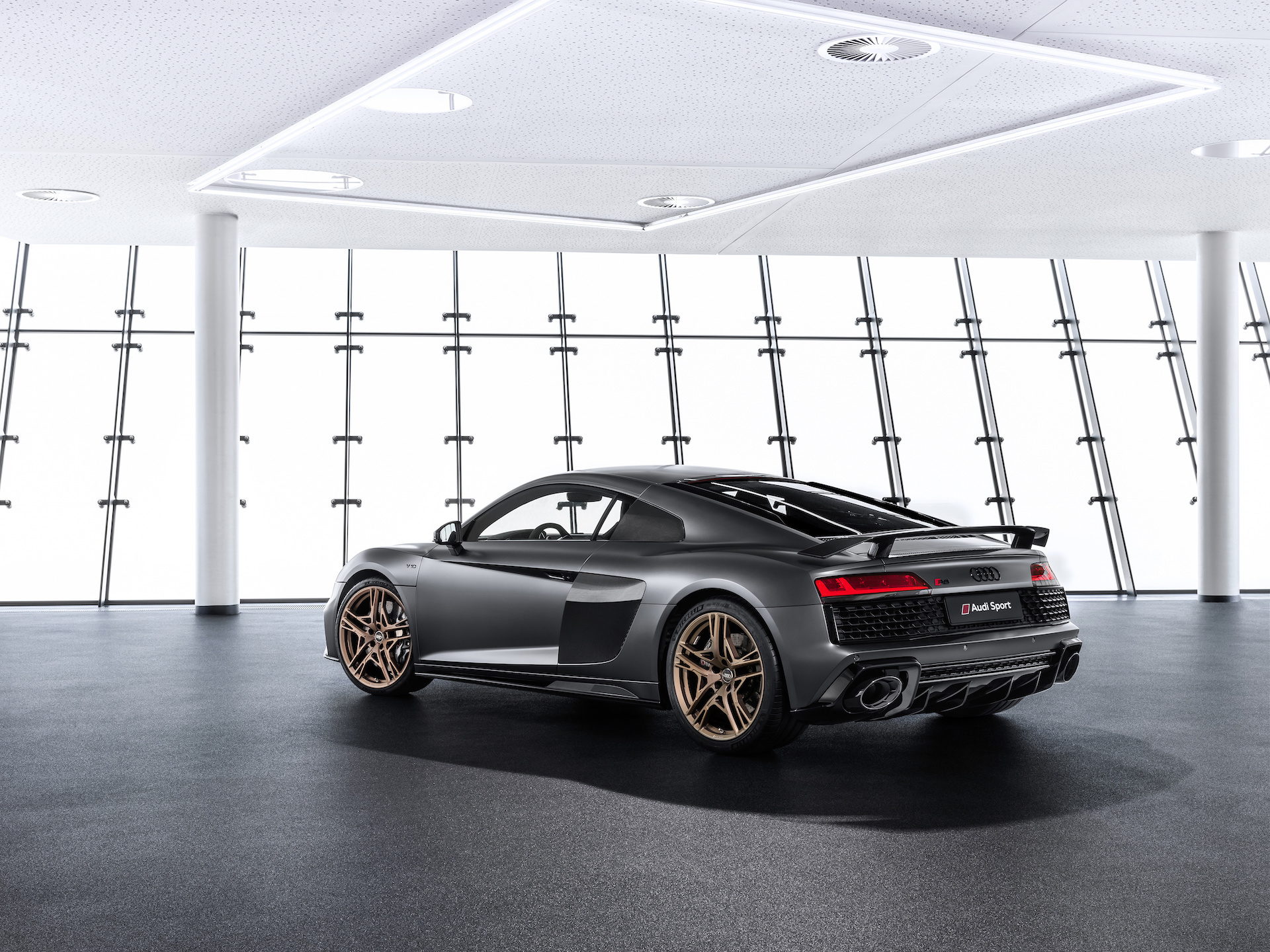 2019 Audi R8 V10 Decennium (Color: Daytona Gray Matt) Rear Wallpapers (4)