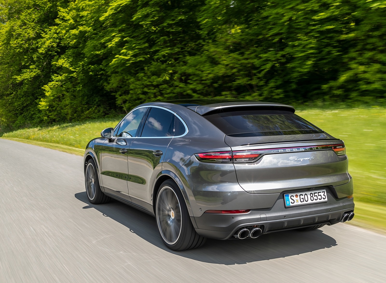 2020 Porsche Cayenne S Coupé (Color: Quarzite Grey Metallic) Rear Three-Quarter Wallpapers (5)