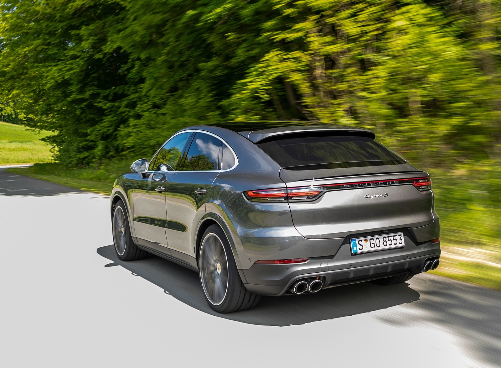 2020 Porsche Cayenne S Coupé (Color: Quarzite Grey Metallic) Rear Three-Quarter Wallpapers #8 of 212