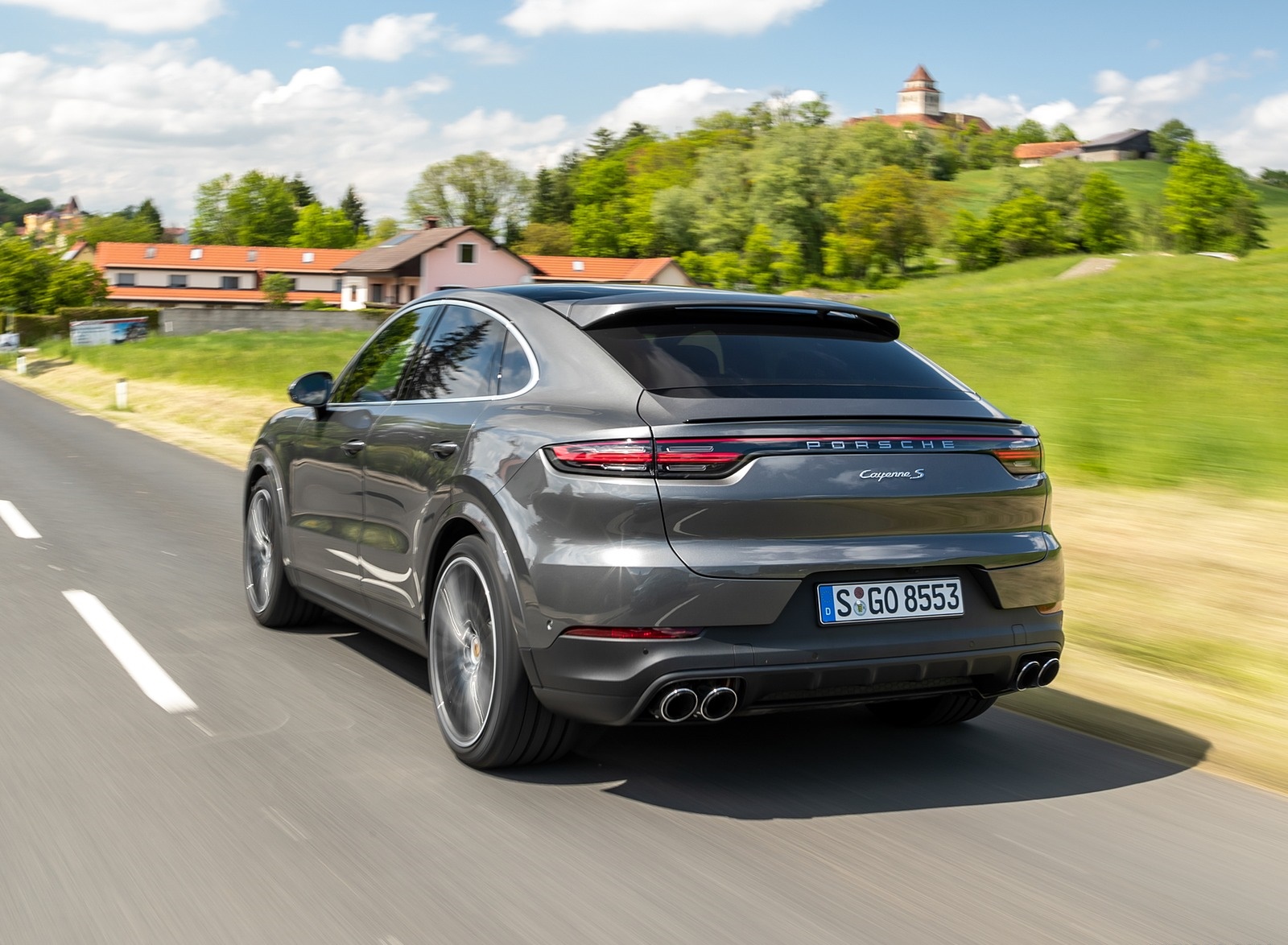 2020 Porsche Cayenne S Coupé (Color: Quarzite Grey Metallic) Rear Three-Quarter Wallpapers #9 of 212