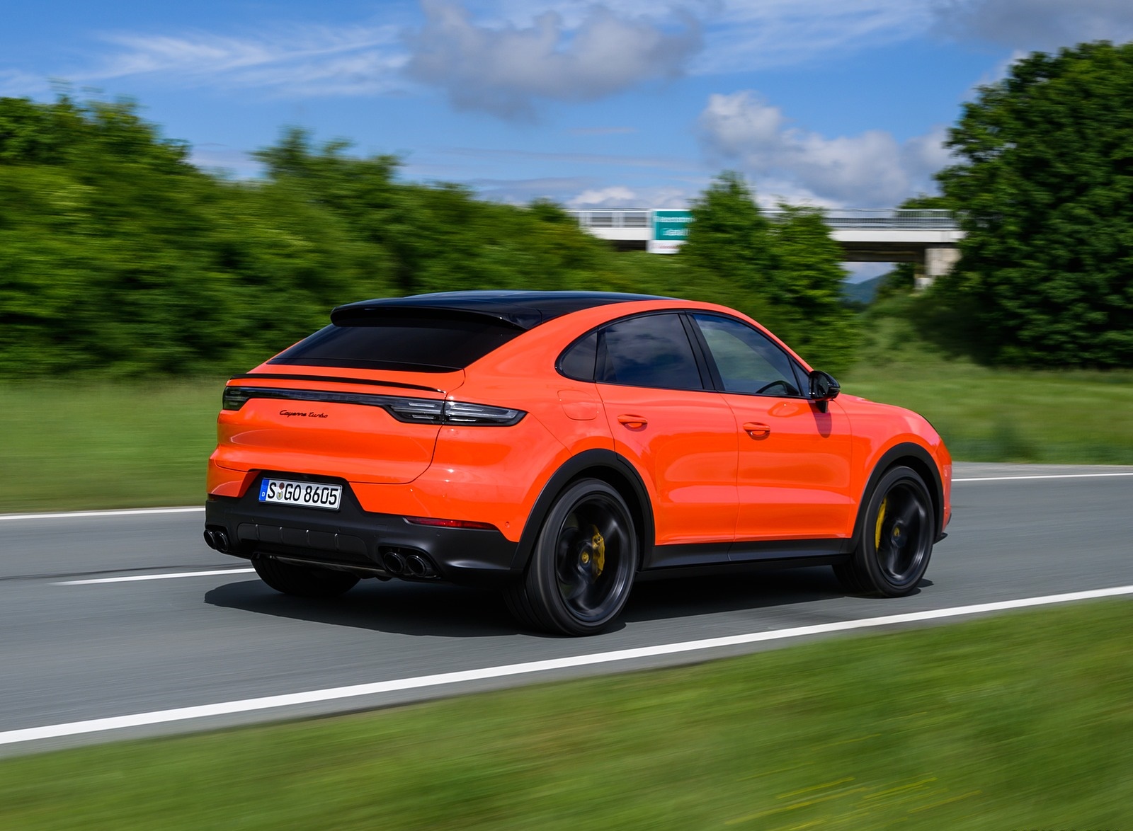 2020 Porsche Cayenne Turbo Coupe (Color: Lava Orange) Rear Three-Quarter Wallpapers #20 of 94