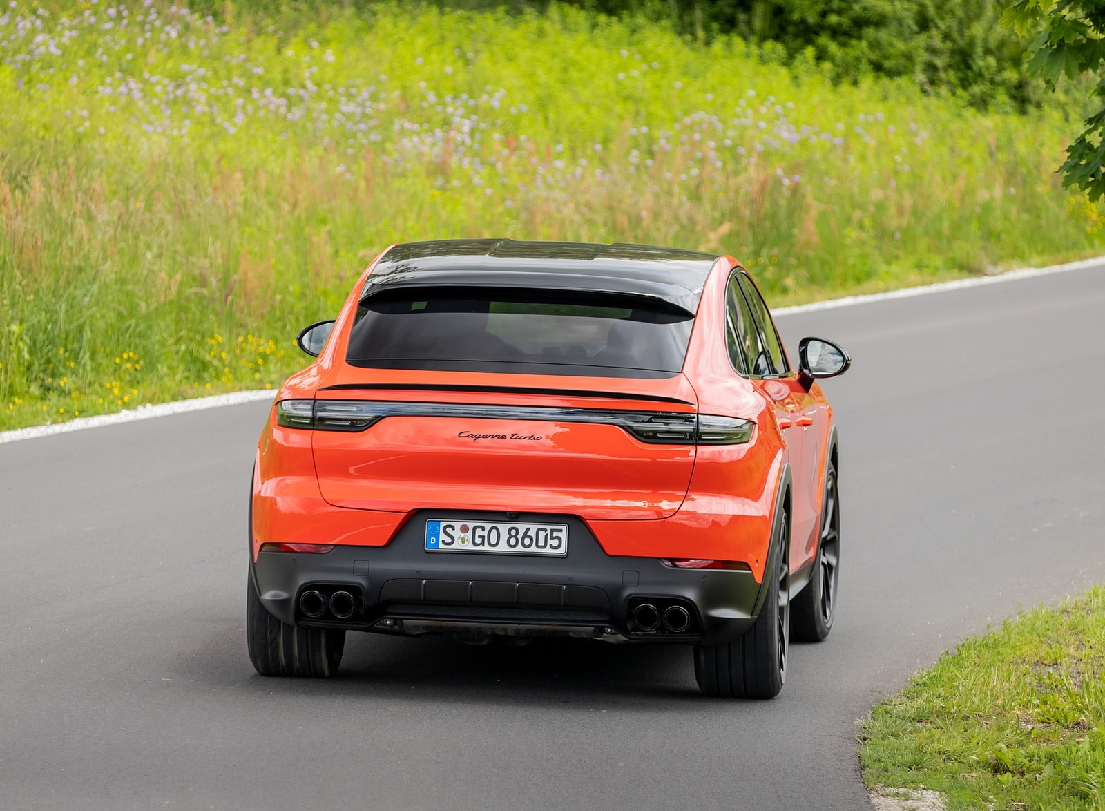 2020 Porsche Cayenne Turbo Coupe (Color: Lava Orange) Rear Wallpapers #40 of 94