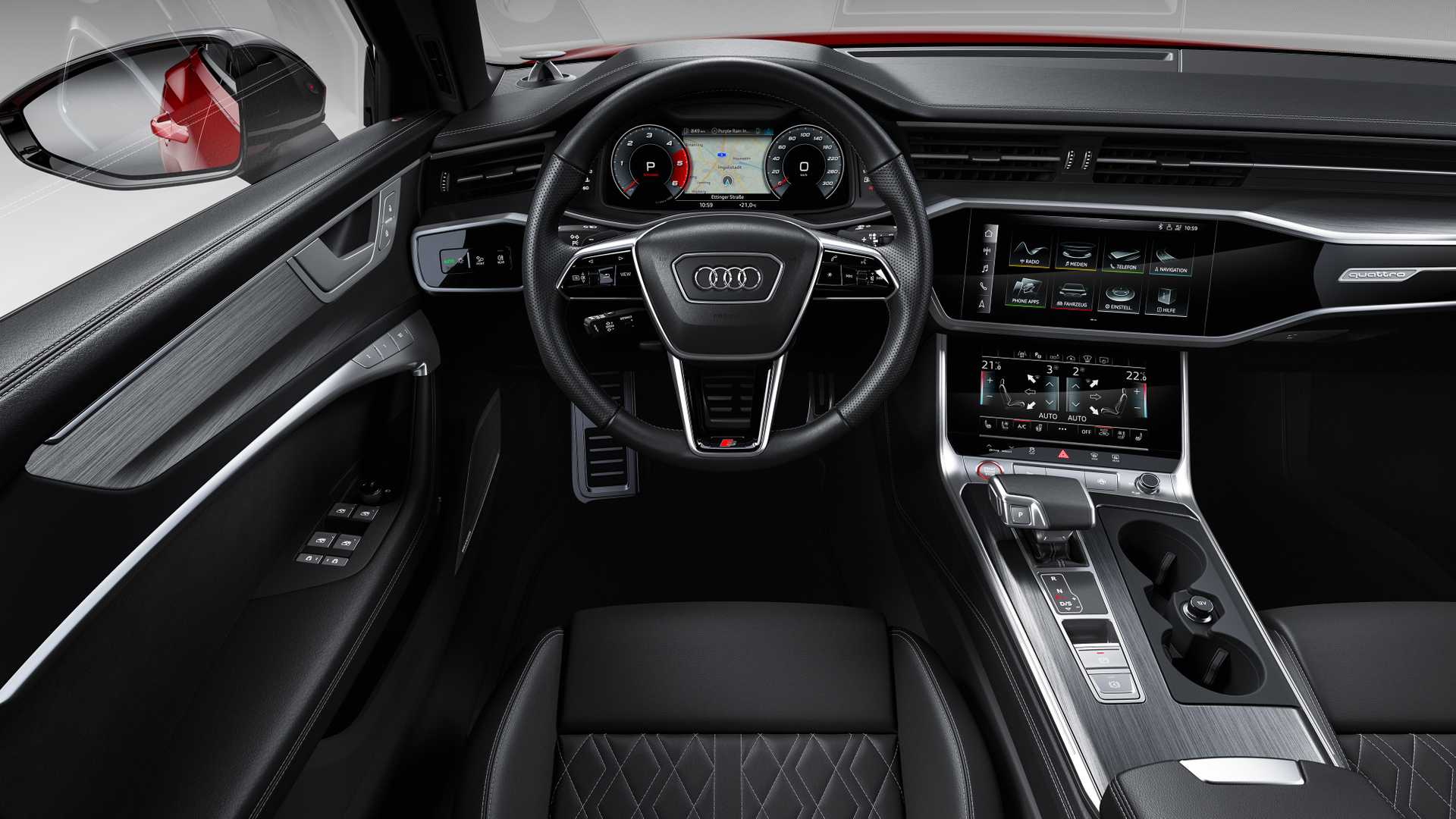 2019 Audi S6 Avant TDI (Color: Tango Red) Interior Cockpit Wallpapers #19 of 26
