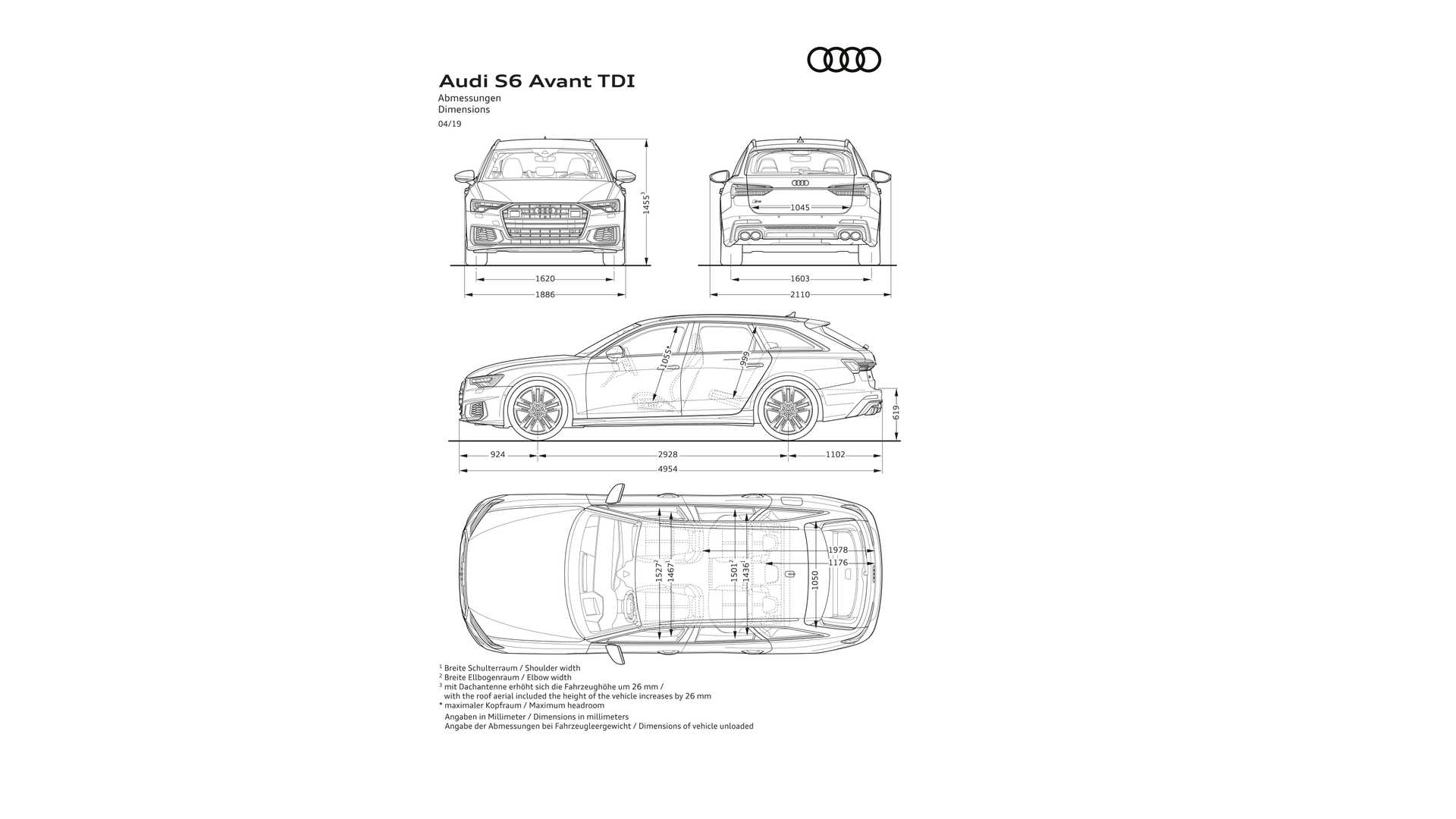 2019 Audi S6 Avant TDI Dimensions Wallpapers #26 of 26